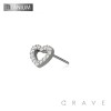 IMPLANT GRADE TITANIUM THREADLESS PUSH IN MULTI CZ HEART TOP PART